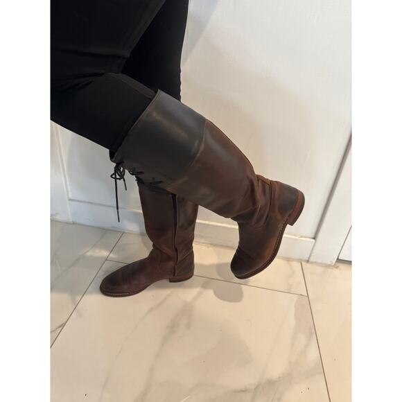 Wolverine Earhart Samantha Pleet Black Brown Riding Boots 7.5 Made in USA - Picture 4 of 16